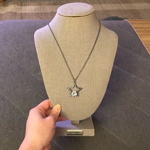 Gun metal star necklace